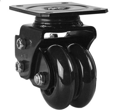 3-inch plastic core polyurethane PU double wheel shock-absorbing wheel AGV robot special universal wheel JQR25310-80A