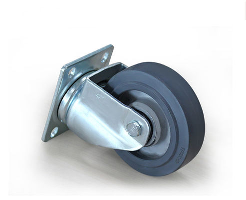 Medium sized 4-inch aluminum core elastic rubber silent universal wheel handcart rack equipment instrument industrial casters 5914-56A