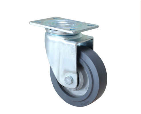 Medium sized 4-inch aluminum core elastic rubber silent universal wheel handcart rack equipment instrument industrial casters 5914-56A