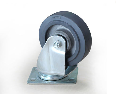 Medium sized 4-inch aluminum core elastic rubber silent universal wheel handcart rack equipment instrument industrial casters 5914-56A