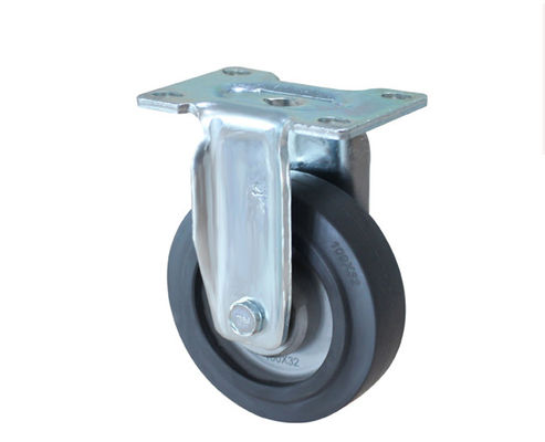 Medium sized 4-inch aluminum core elastic rubber silent directional wheel handcart shelving equipment instrument industrial casters 5904-56A