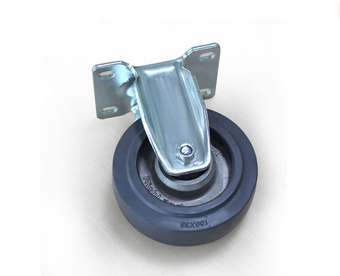 Medium sized 4-inch aluminum core elastic rubber silent directional wheel handcart shelving equipment instrument industrial casters 5904-56A
