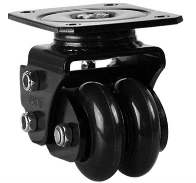 2.5-inch plastic core polyurethane PU double wheel shock-absorbing wheel AGV robot special universal wheel-JQR25310-80A