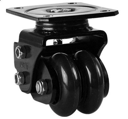 2-inch plastic core polyurethane PU double wheel shock-absorbing wheel AGV robot special universal wheel-JQR25310-80A