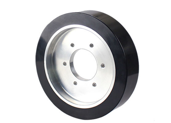 AGV polyurethane drive wheel six hole flange aluminum core wheel hub wrapped with rubber wheel 300 * 50mm