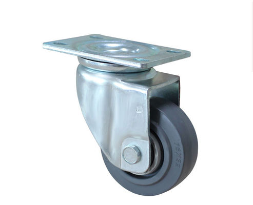 Medium sized 3-inch aluminum core elastic rubber silent universal wheel handcart rack equipment instrument industrial casters 5913-56A