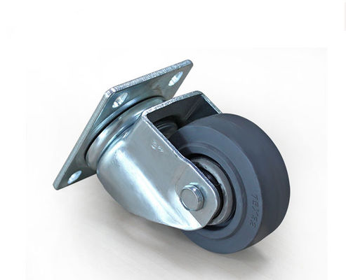 Medium sized 3-inch aluminum core elastic rubber silent universal wheel handcart rack equipment instrument industrial casters 5913-56A