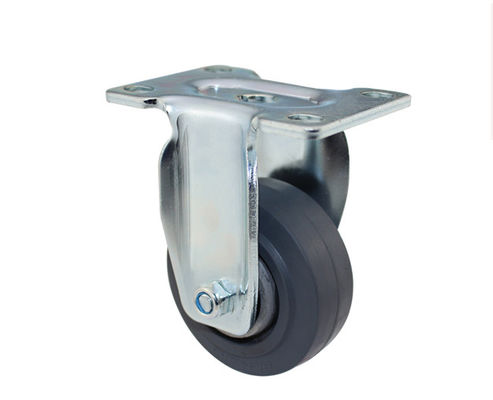 Medium sized 3-inch aluminum core elastic rubber silent directional wheel handcart shelving equipment instrument industrial casters 5903-56A