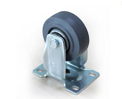 Medium sized 3-inch aluminum core elastic rubber silent directional wheel handcart shelving equipment instrument industrial casters 5903-56A
