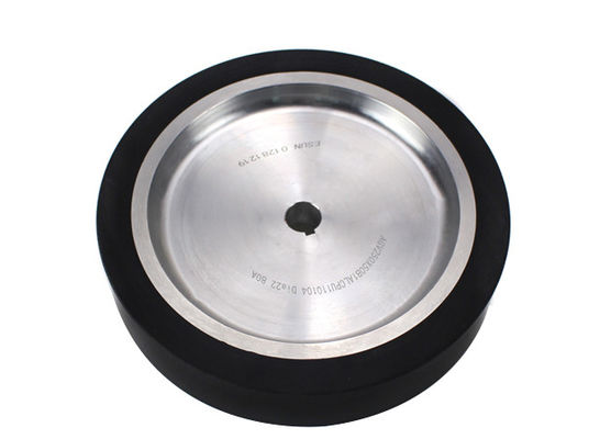 AGV polyurethane drive wheel keyway aluminum core wheel hub wrapped with rubber wheel 250 * 50mm