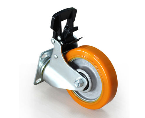 Lightweight 4-inch aluminum core polyurethane silent universal wheel with brake, furniture cabinet, coffee table, table and chairs wheel, movable wheel 3924-86A