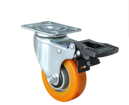 Lightweight 3-inch aluminum core polyurethane silent universal wheel with brake, furniture cabinet, coffee table, table and chairs wheel, movable wheel 3923-86A