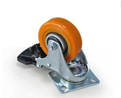 Lightweight 3-inch aluminum core polyurethane silent universal wheel with brake, furniture cabinet, coffee table, table and chairs wheel, movable wheel 3923-86A