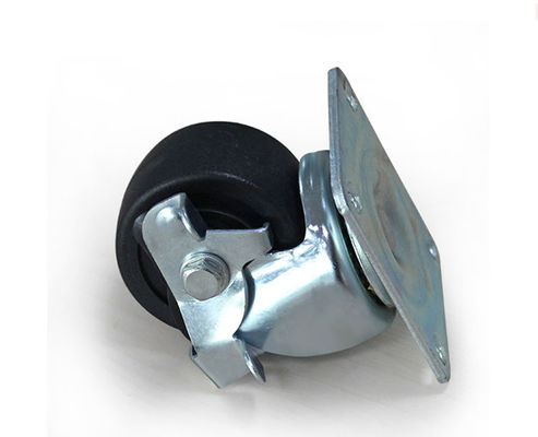 3-inch high-strength nylon low center of gravity industrial machine supporting equipment, black universal casters with brakes M3123-16