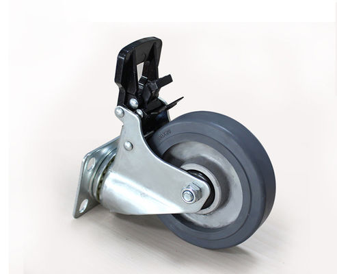 4-inch lightweight aluminum core rubber silent universal wheel with brake, logistics flatbed handcart, industrial equipment caster 3924-56A