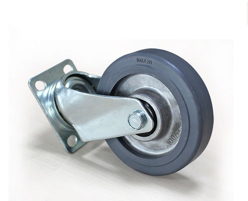 4-inch lightweight aluminum core rubber silent universal wheel logistics flatbed handcart industrial equipment wheel 3914-56A