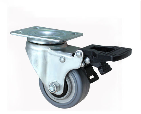 2.5-inch lightweight aluminum core rubber silent universal wheel belt brake logistics flatbed handcart industrial equipment caster 39225-56A