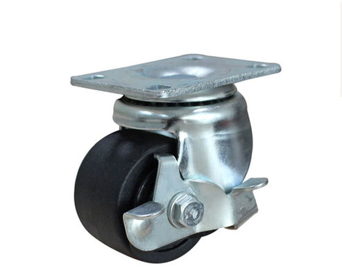 2.5-inch high-strength nylon low center of gravity industrial machine supporting equipment, black universal casters with brakes M31225-16