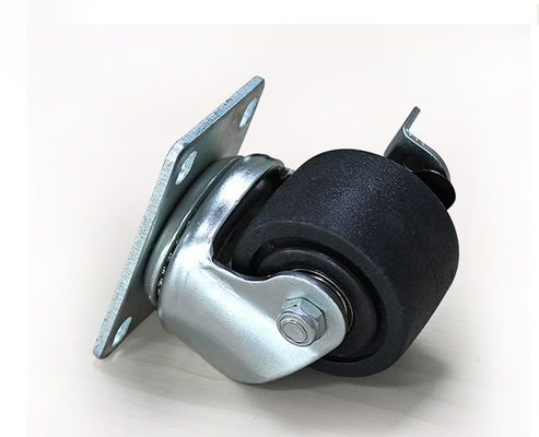 2.5-inch high-strength nylon low center of gravity industrial machine supporting equipment, black universal casters with brakes M31225-16