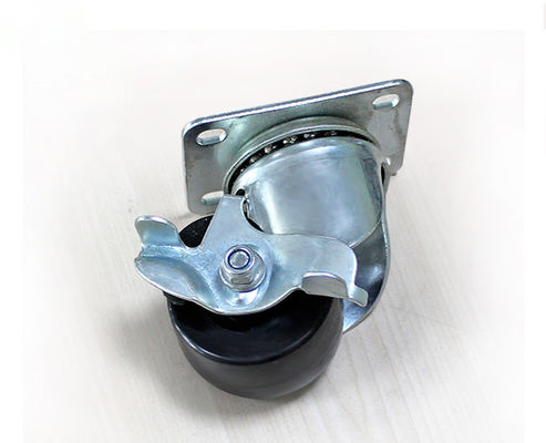 2-inch high-strength nylon low center of gravity industrial machine supporting equipment, black universal casters with brakes M3122-16