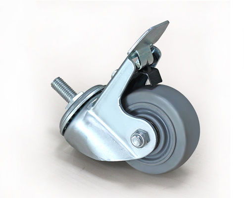 2.5-inch lightweight aluminum core rubber silent universal wheel belt brake logistics flatbed handcart industrial equipment caster 39225-56A