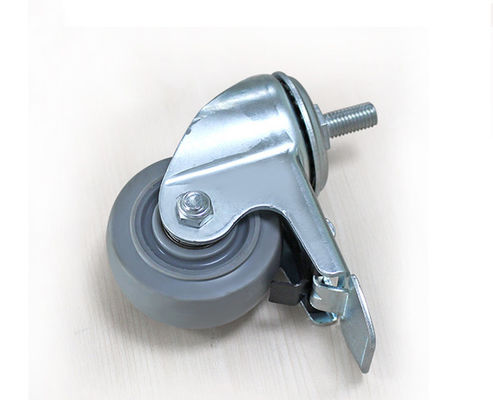 2.5-inch lightweight aluminum core rubber silent universal wheel belt brake logistics flatbed handcart industrial equipment caster 39225-56A