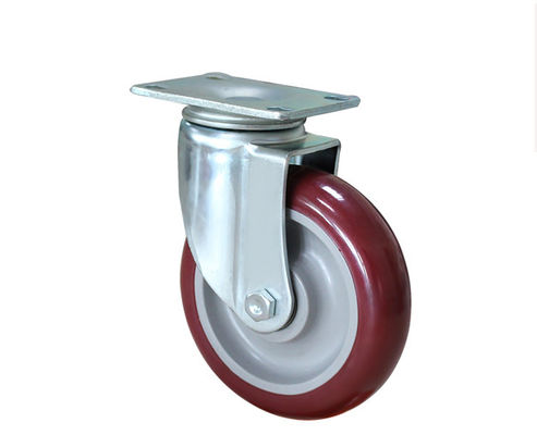 Medium sized 5-inch high-strength polyurethane PU silent universal wheel logistics handcart shelf industrial casters 5115-86
