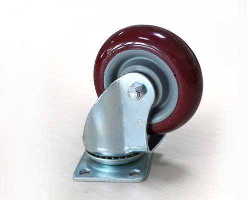 Medium sized 4-inch high-strength polyurethane PU silent universal wheel logistics handcart shelf industrial casters 5114-86