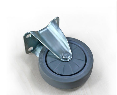 Lightweight 4-inch high elasticity rubber silent directional wheel handcart furniture fixed casters 3704-37
