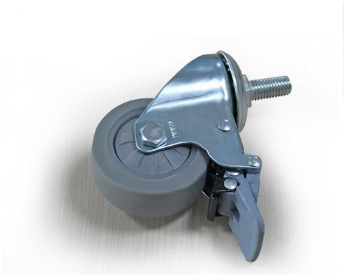 Lightweight 2.5-inch high elasticity rubber silent universal caster with brake handcart universal wheel 37425-37