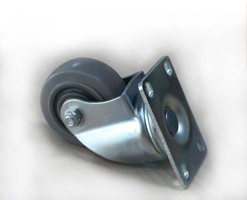 Medium sized double bearing 3-inch high elastic rubber silent universal wheel logistics handcart industrial casters 5113-36