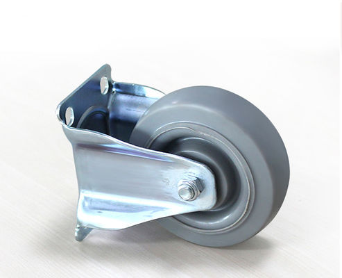 Medium sized double bearing 4-inch high elastic rubber silent directional wheel logistics handcart industrial casters 5104-36
