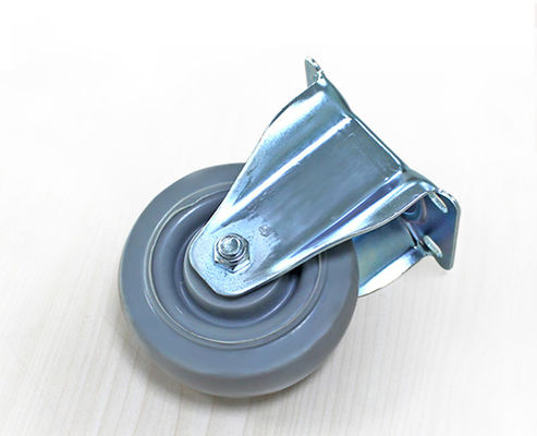 Medium sized double bearing 4-inch high elastic rubber silent directional wheel logistics handcart industrial casters 5104-36