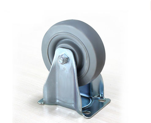 Medium sized double bearing 4-inch high elastic rubber silent directional wheel logistics handcart industrial casters 5104-36