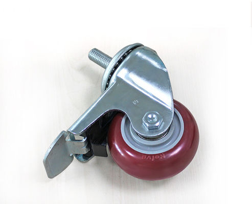 Medium sized 3-inch high-strength polyurethane silent universal wheel belt brake logistics handcart shelf caster 5143-86