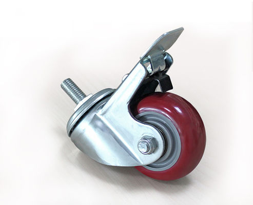 Medium sized 3-inch high-strength polyurethane silent universal wheel belt brake logistics handcart shelf caster 5143-86