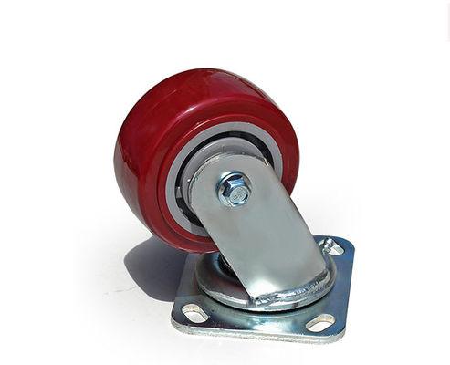 Heavy duty 4-inch polyurethane PU silent universal wheel flatbed handcart industrial equipment caster 7114-86