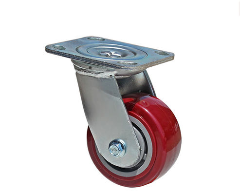 Heavy duty 4-inch polyurethane PU silent universal wheel flatbed handcart industrial equipment caster 7114-86