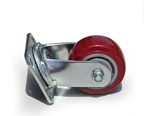 Heavy duty 4-inch polyurethane PU silent universal wheel flatbed handcart industrial equipment caster 7114-86