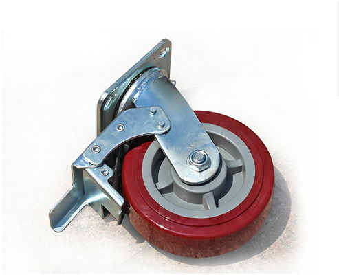 6-inch heavy-duty polyurethane silent universal wheel belt brake flat handcart industrial equipment caster 7126-86