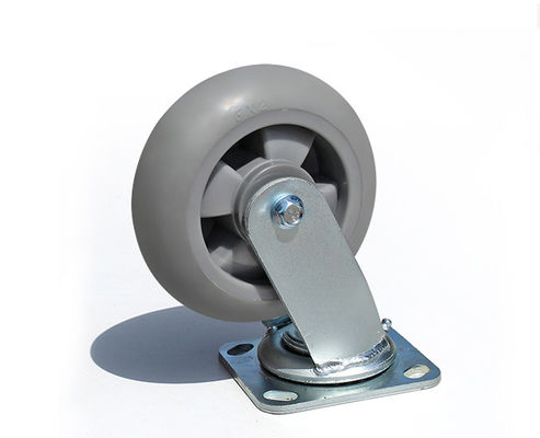 6-inch heavy-duty high elasticity rubber silent universal wheel flatbed handcart industrial equipment caster 7116-56