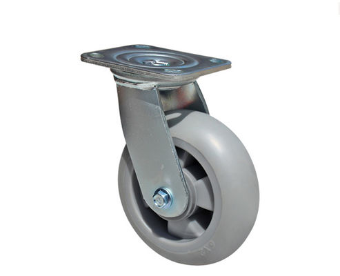 6-inch heavy-duty high elasticity rubber silent universal wheel flatbed handcart industrial equipment caster 7116-56