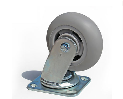 5-inch heavy-duty high elasticity rubber silent universal wheel flatbed handcart industrial equipment caster 7115-56