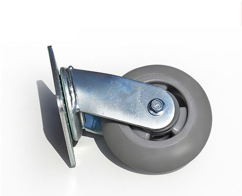 5-inch heavy-duty high elasticity rubber silent universal wheel flatbed handcart industrial equipment caster 7115-56