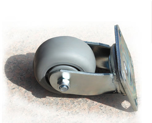 4-inch heavy-duty high elasticity rubber silent universal wheel flatbed handcart industrial equipment caster 7114-56