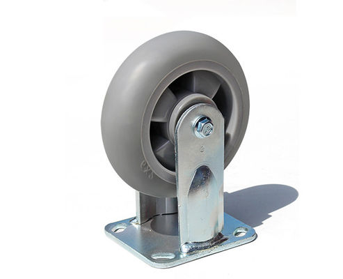 6-inch heavy-duty high elasticity rubber silent directional wheel flatbed handcart industrial equipment caster 7106-56