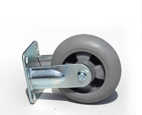6-inch heavy-duty high elasticity rubber silent directional wheel flatbed handcart industrial equipment caster 7106-56