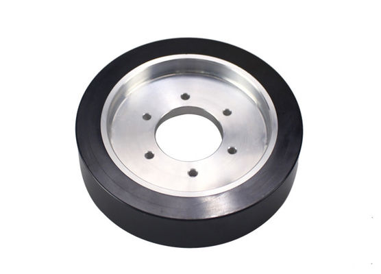 AGV polyurethane drive wheel six hole flange aluminum core wheel hub wrapped with rubber wheel 180 * 40mm