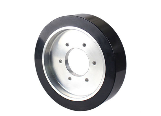 AGV polyurethane drive wheel six hole flange aluminum core wheel hub wrapped with rubber wheel 180 * 40mm