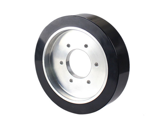 AGV polyurethane drive wheel six hole flange aluminum core wheel hub rubber wheel AGV165 * 40mm